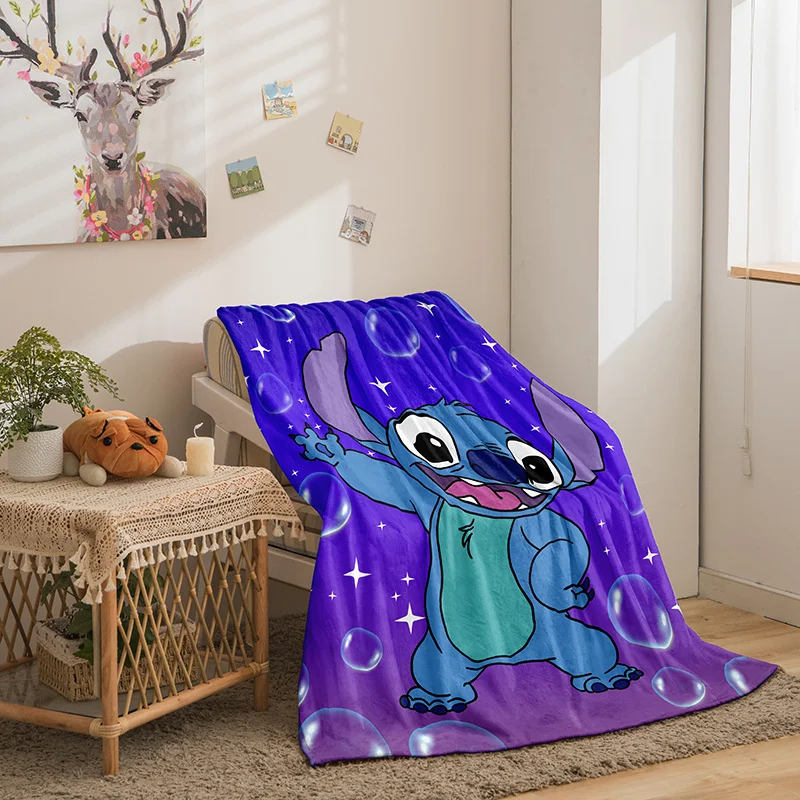 

Cartoon Stitch Blanket Series Kawaii Flannel Office Nap Blankets Cute 3D Digital Print Comfortable Sofa Cover Queen King Size