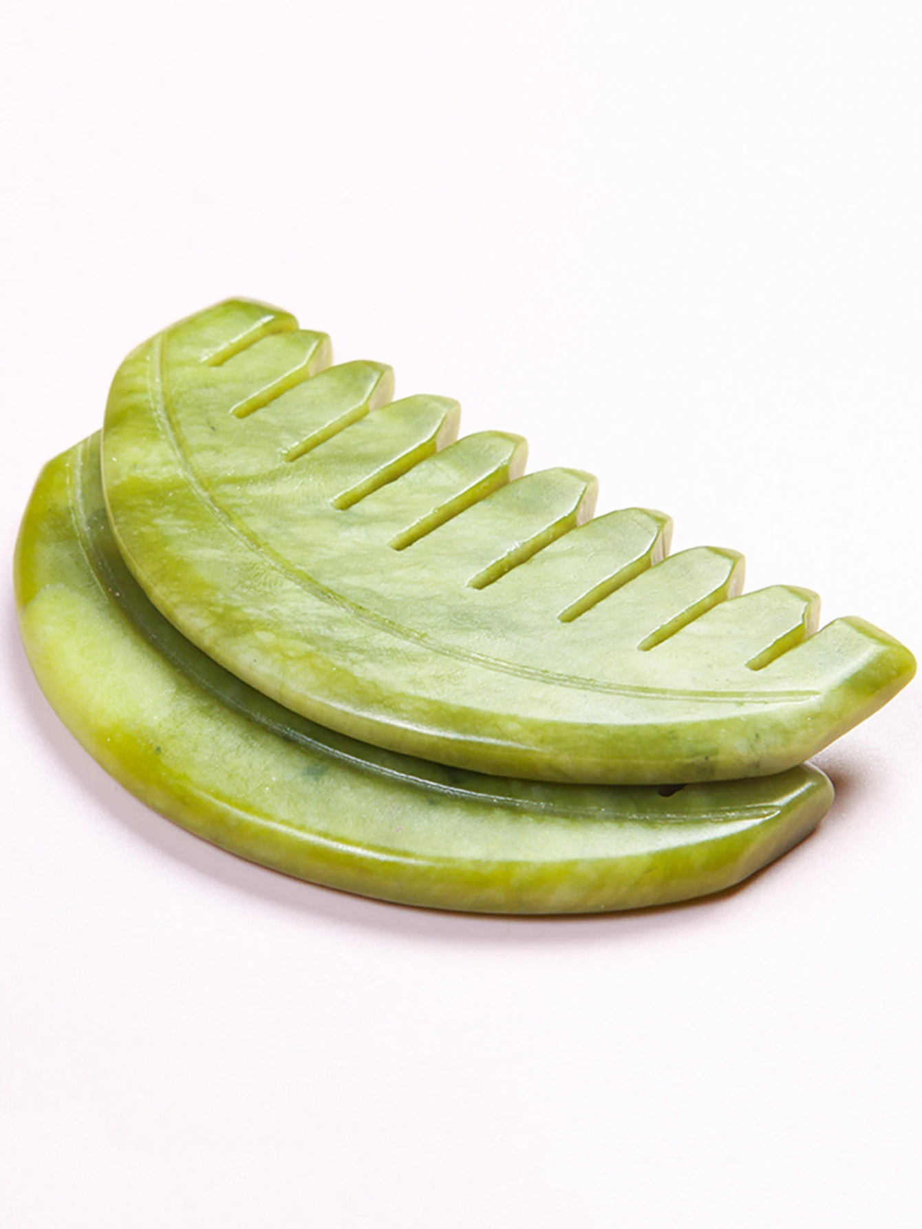 Jade Body Massage Comb Head Massager Hair Brush Gua Sha Board Stone Massage Brush Scalp Massager Meridian Comb Hair Treatment