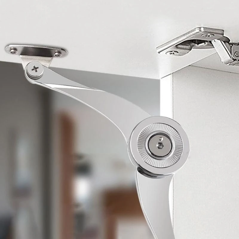 2Pcs Soft Close Lid Support Hinges Replacement Cabinet Lid Stay Folding Hinges Flap Hinge for Furniture Kitchen Cabinet M4YD