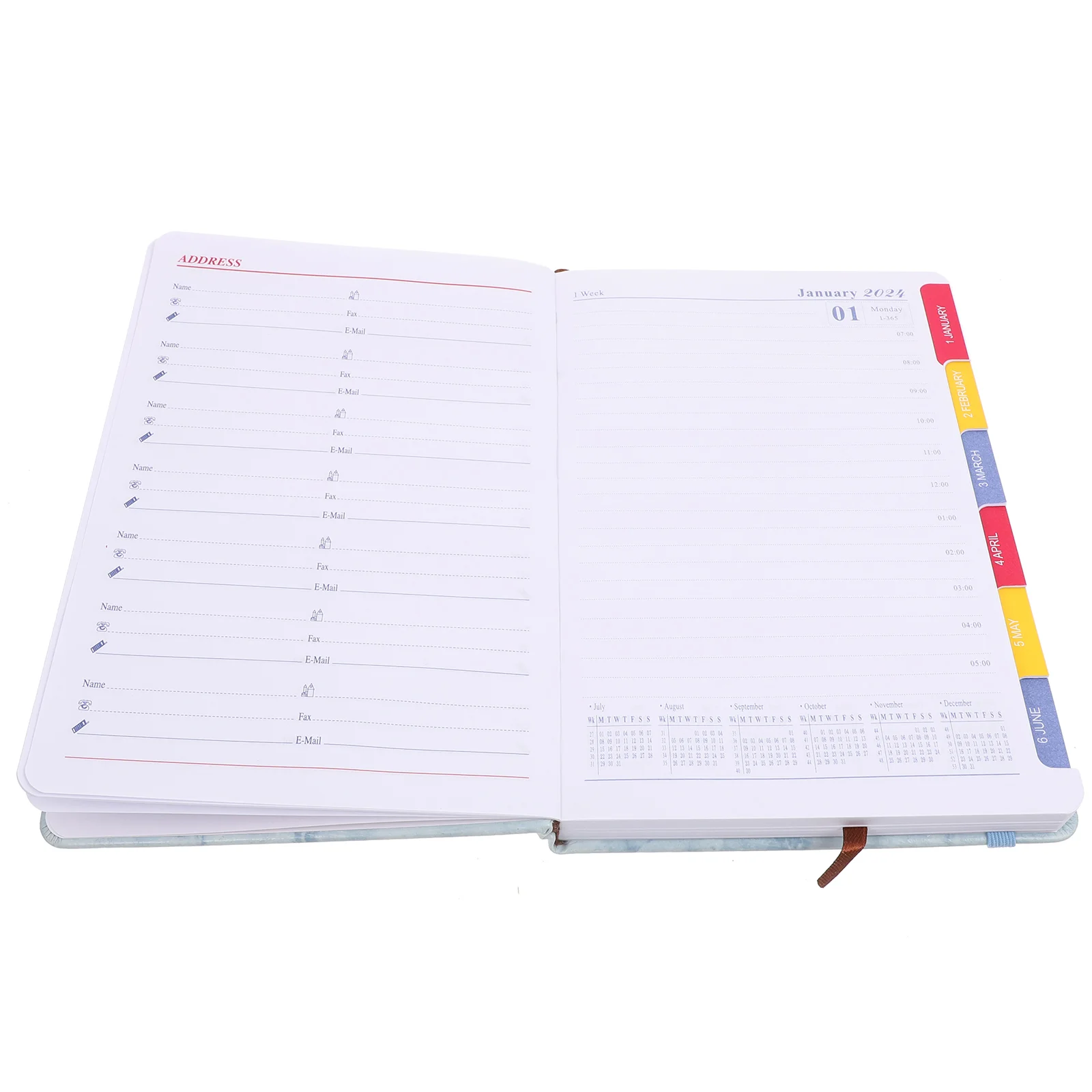 Planner Book English Portable Notepad Office Accessory Writing Notebook Daily 2024 Organizer