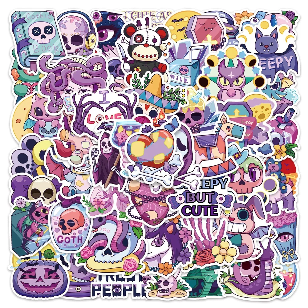 

10/30/50PCS New DIY Gothic Style Stickers Cartoon Creative Animation Kids Desk Luggage Car Chair Decoration Waterproof Wholesale