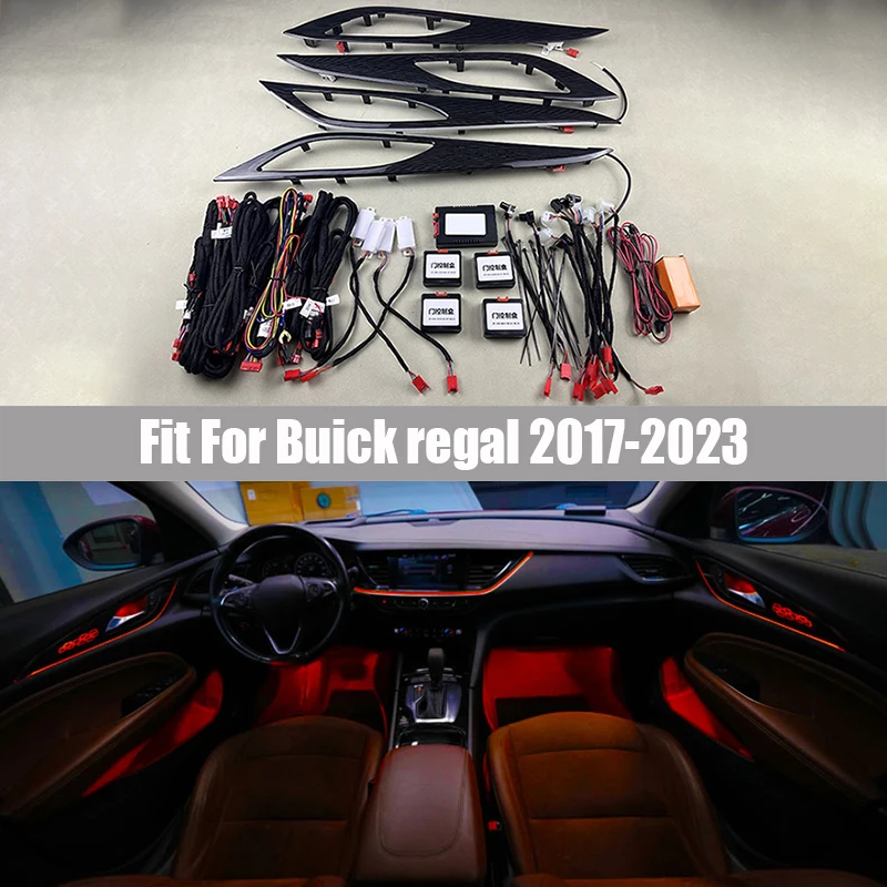 

Светодиодный светильник, подходит для Buick Regal 2017-2023, высокое качество, 64 цвета, модифицированный Автомобильный интерьер, оригинальная фабричная окружающая лампа
