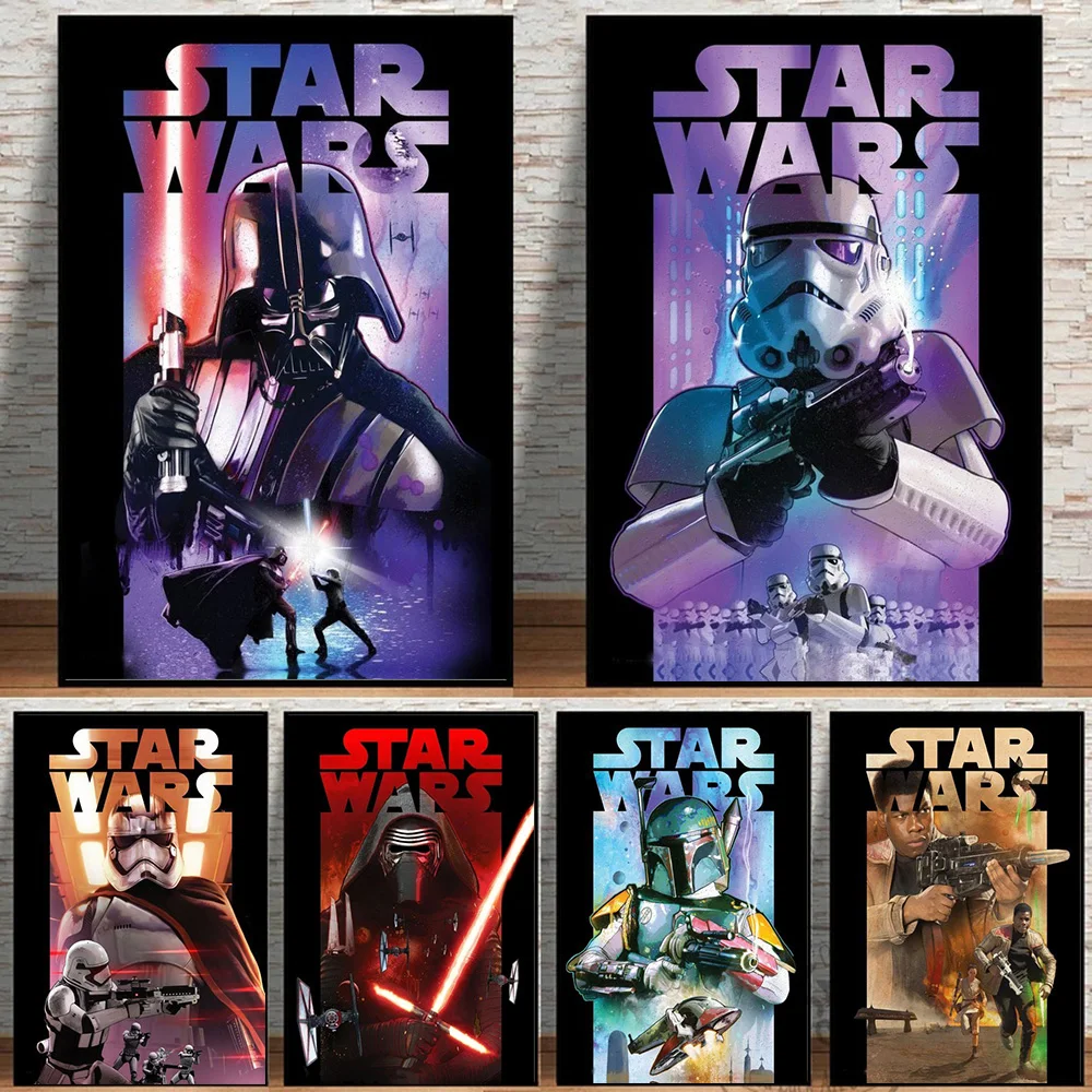 Disney Canvas Painting Darth Vader Yoda Boba Fett Poster E Stampe Wall Art Picture Living Room Home Decor Gifts