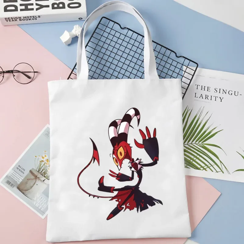 

Helluva Boss Bag Shopping Bag Grocery Shopper Jute Bag Shopping Tote Bag Shoping Reusable Bolsa Compra Sacolas
