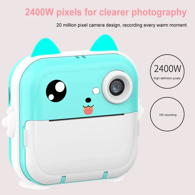 Cámara Infantil Instantánea Con Impresión Sin Tinta – 12 MP, 1080P, Tarjeta 32 GB, Juegos Y Música, Regalo Para Niños 3-12 Años
