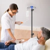 Portable IV Pole Drip Bag Stand Height Adjustable Foldable IV Pole 4 Hooks 3 Legs Aluminum Alloy for Hospitals Clinics 4