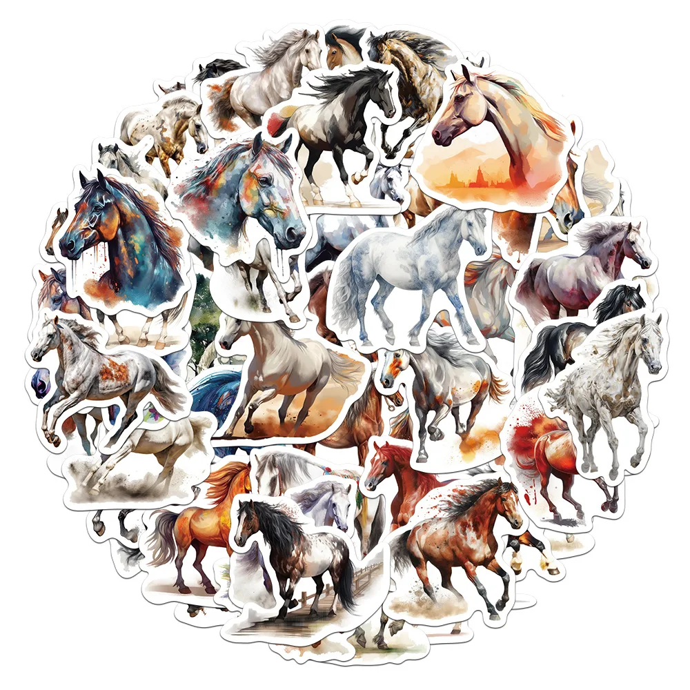 10/30/60pcs Cartoon animal horse waterproof  Stickers Decal Laptop Motorcycle Luggage Snowboard Fridge Car Sticker