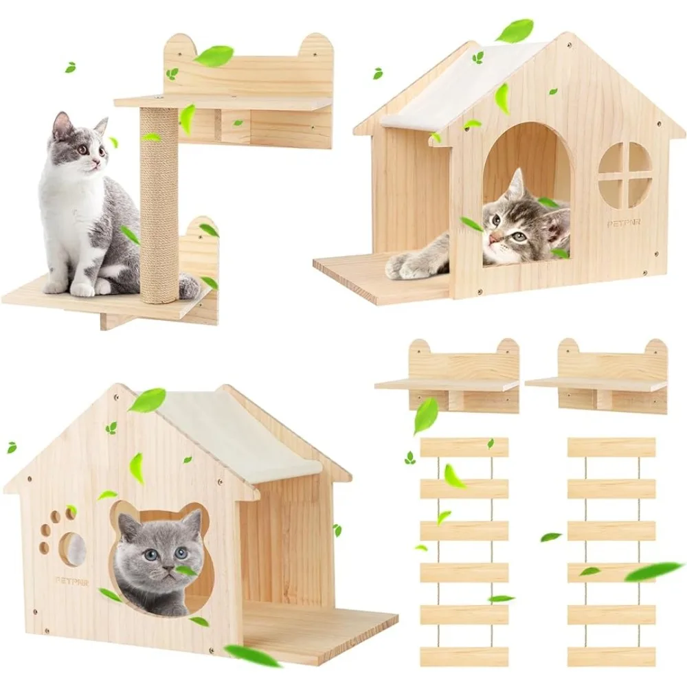 

Cat Wall Shelves,PETPNR Cat Wall Frame for Climbing，cat suspension bridge，Cat Indoor Playground Set