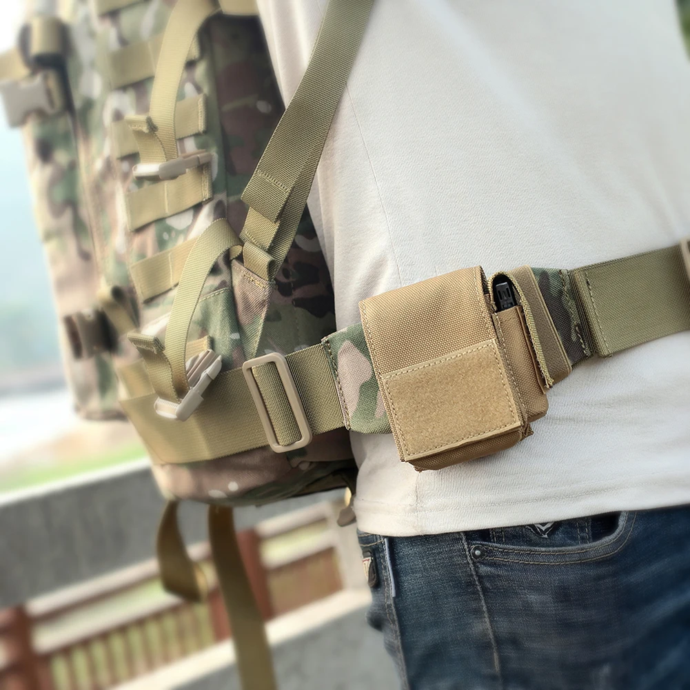Nylon Molle Pouch Waist Bag Multifunctional Mini Belt Small Pouch  Smartphone Strap Pack with Buttons for Outdoor Camping