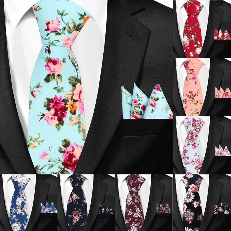 Slim Printed Tie & Pocket Square Set