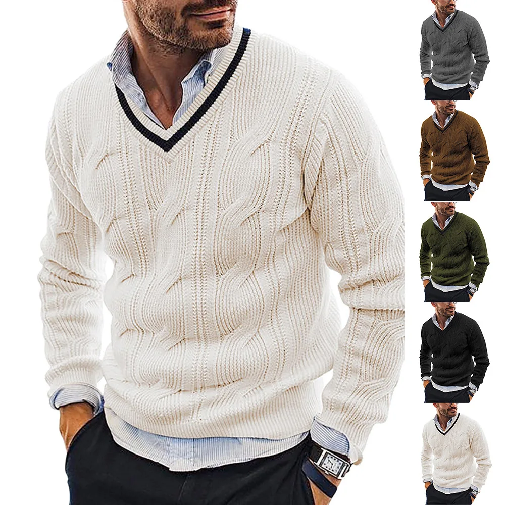 Suéter De Punto Térmico Para Hombre - Cuello Alto, Manga Larga, Mezcla De Algodón, Gris, Talla Small