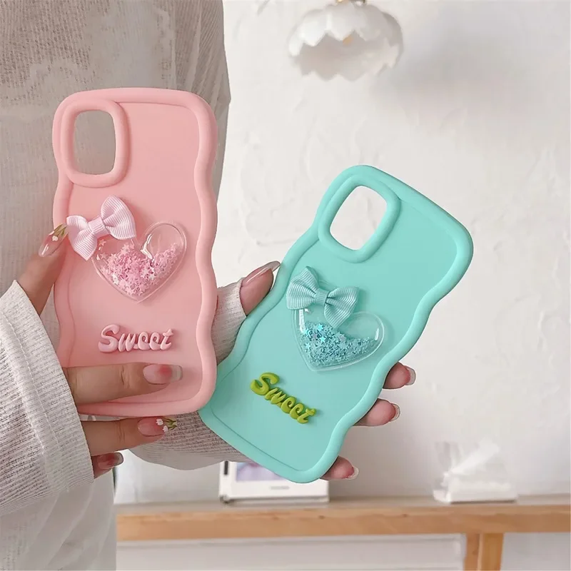 Quicksand Stars Heart Soft Phone Case Cover
