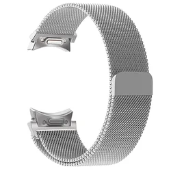 Sleek Magnetic Loop Milanese Watch Band with Quick Fit Design for Watch 5 pro 45mm (Silver)