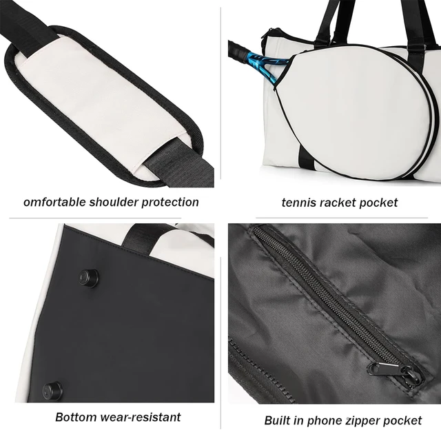 1pcs Cloth Tennis Bag for Women Tote Sports Gear for  Racquetball Badminton Shoe Storage Included 4