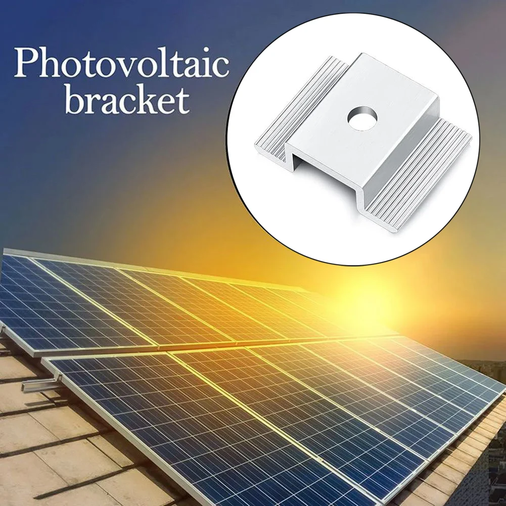Solar Panel Mid Clamps Photovoltaic Panel Bracket PV Mid Clamp Aluminum Solar Clips For Fixed 35-50mm Framed Solar Panel Mounting Set Solar Panel Clips