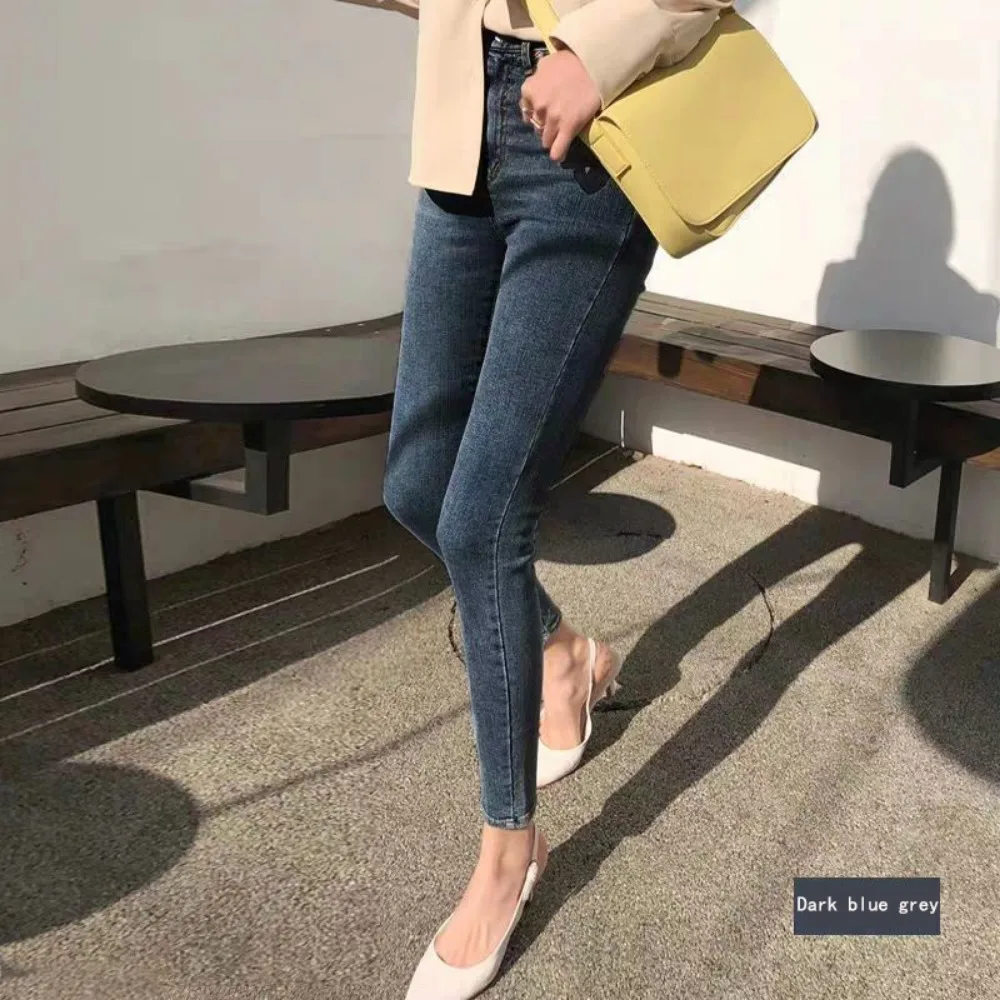 Boyfriend Jeans High Waist Slim Trousers Fashion Women Clothing Elastic Denim Female's Invisible Open Crotch Pants Outdoor Sex