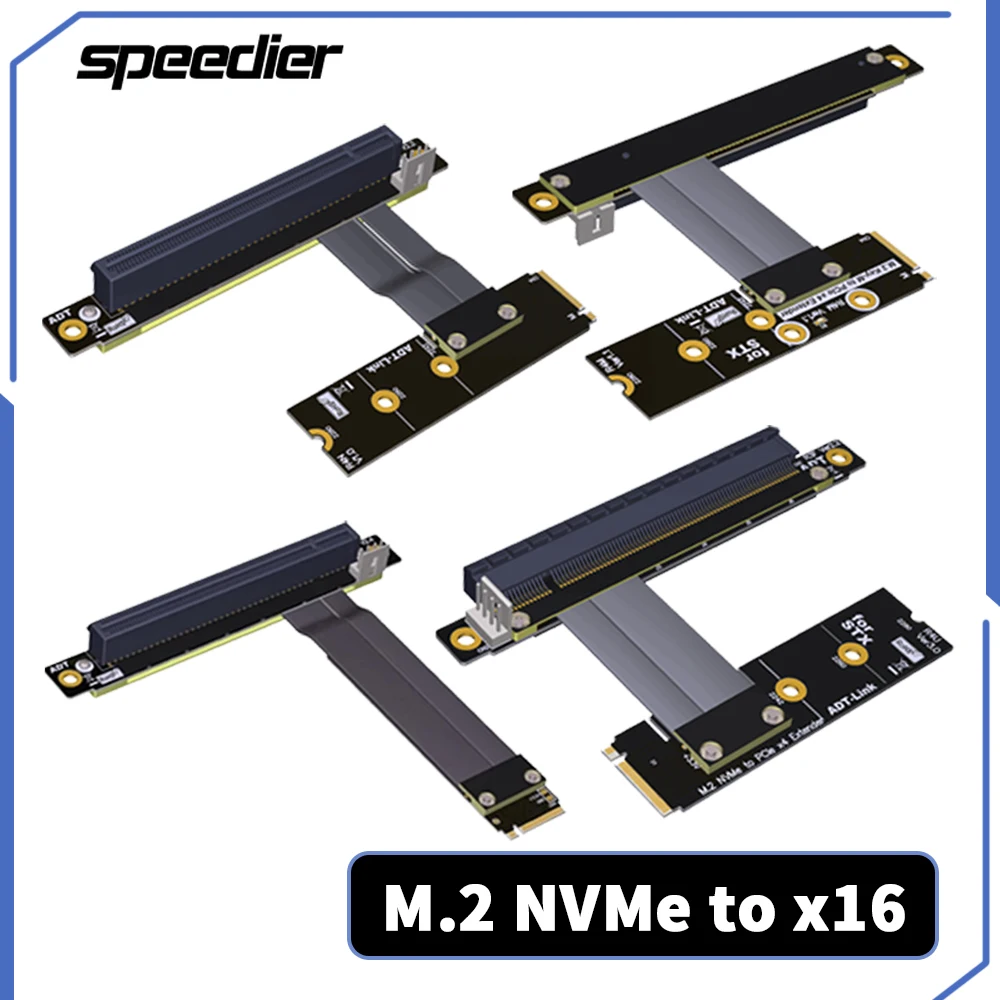 

Кабель переходника ADT-Link M.2 NVME к PCIe 3,0x16, кабель переходника M.2 NGFF NVMe STX для материнской платы, удлинитель видеокарты Gen3.0 M.2 к адаптеру X16