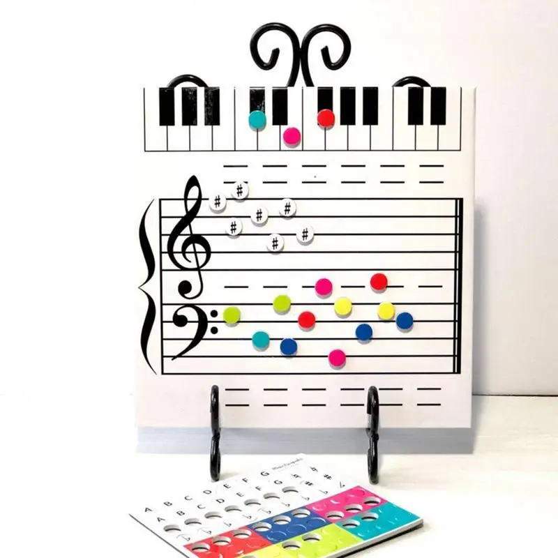 Music Staff Dry Erase Board Two Sided Magnetic Piano Practice Dry Erase White Board Musicians Class Supplies Includes Marker For