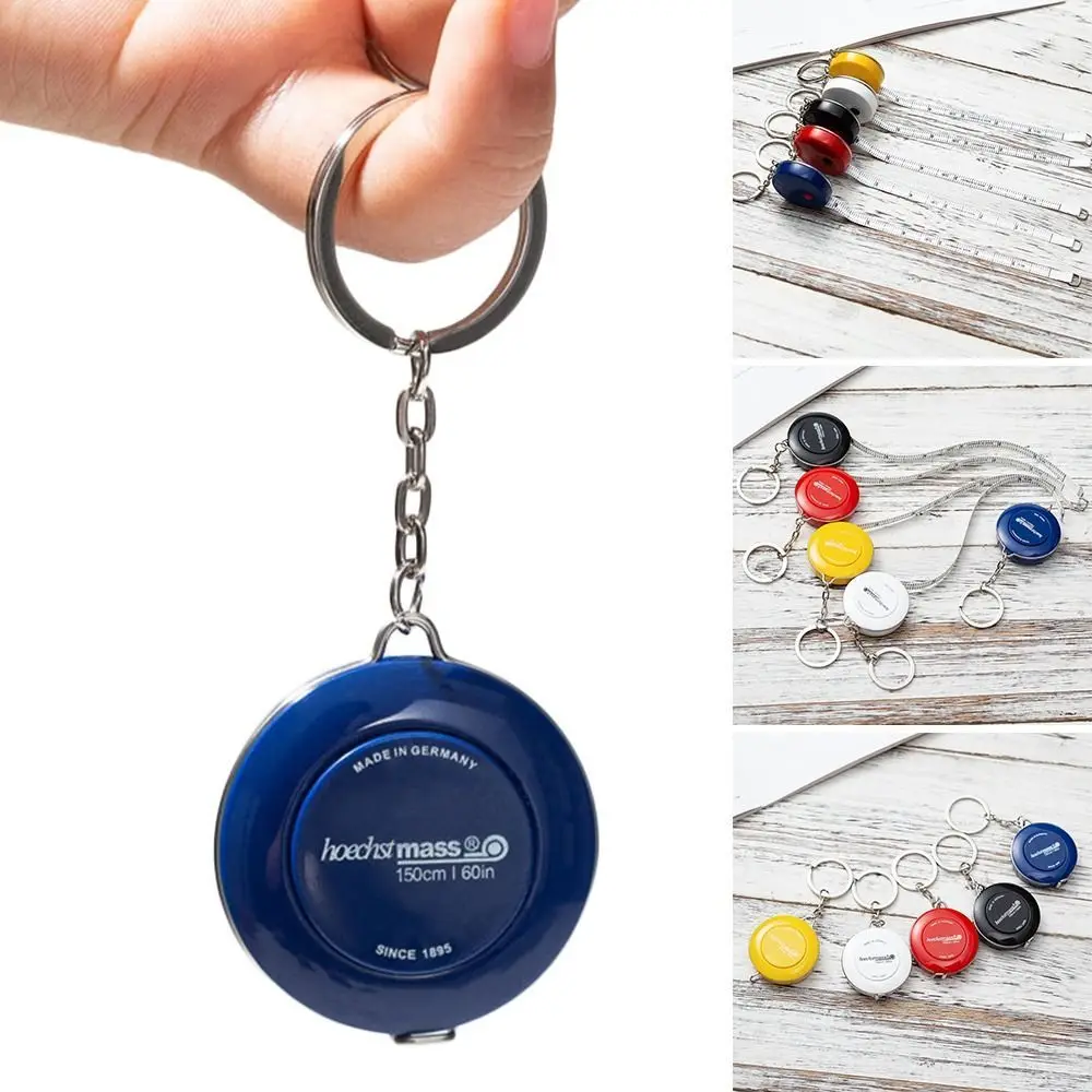 Tape Measure 150cm 60 Inch Plastic Keychain Tape Measure Centimeter Inch Roll Tape Portable Retractable Measuring Tools