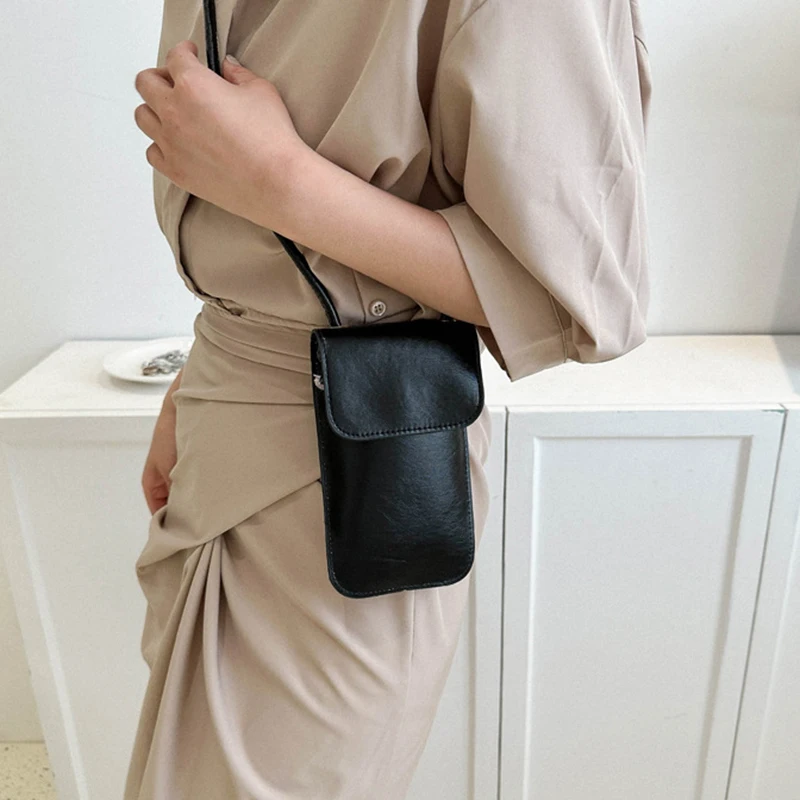 2024 Flap Crossbody Bags Women Mini PU Leather Shoulder Purses and Handbags for Girls Ladies Phone Simple Solid Designer Bag