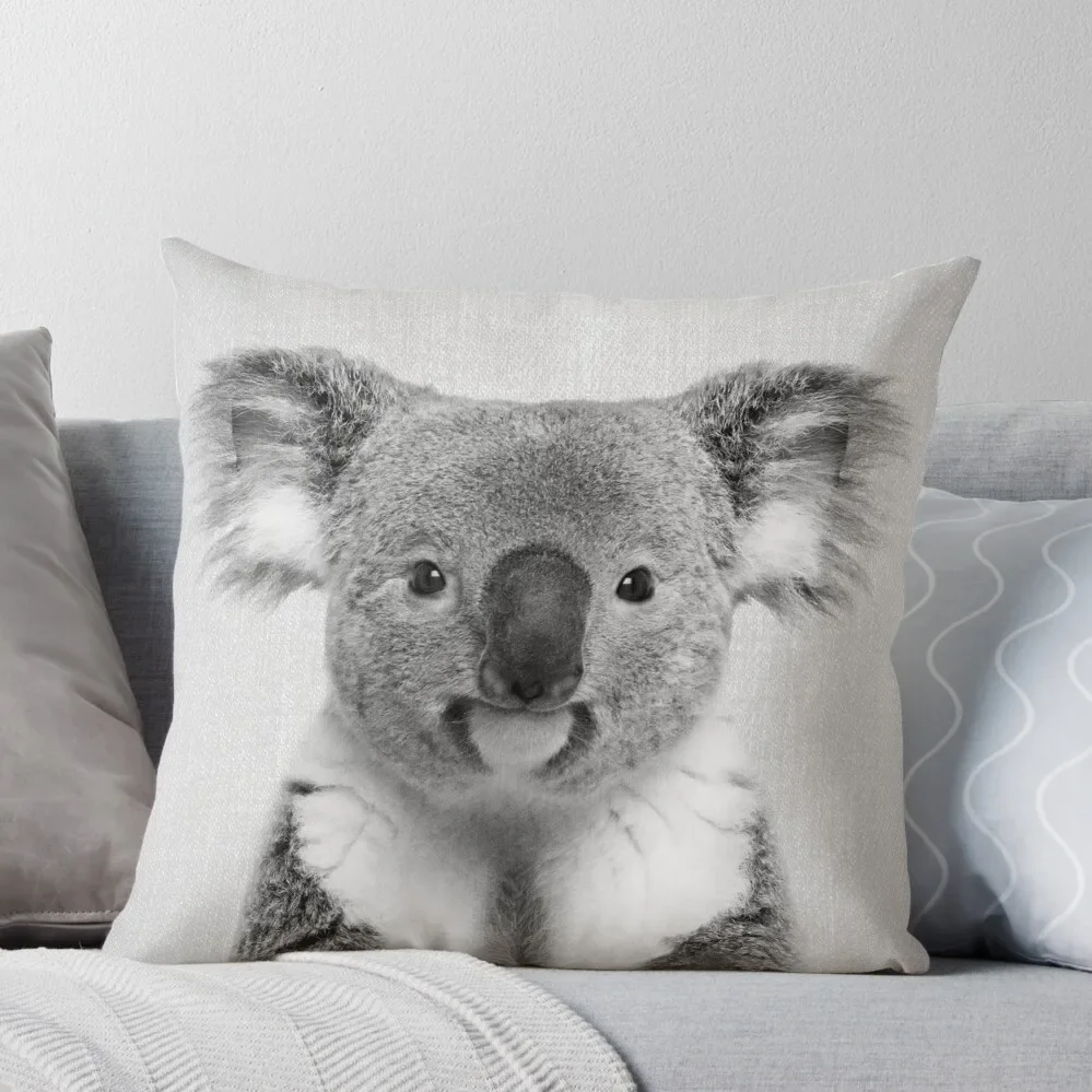 

Koala - Black & White Throw Pillow pillow cover christmas Couch Pillows