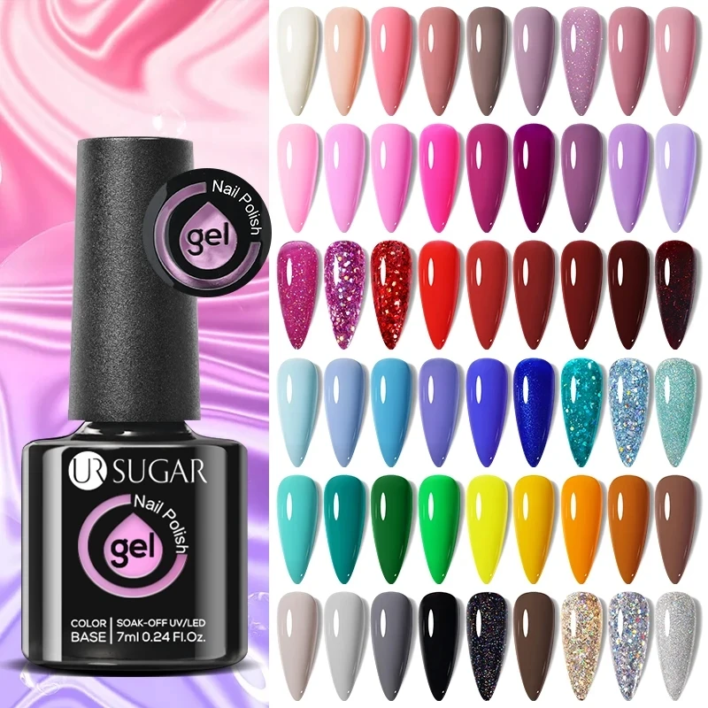 UR SUGAR 7ml Szklana butelka Kolorowy żelowy lakier do paznokci Półtrwałe lakierki UV LED do manicure Paznokcie Art Nail Supplies - AliExpress 66