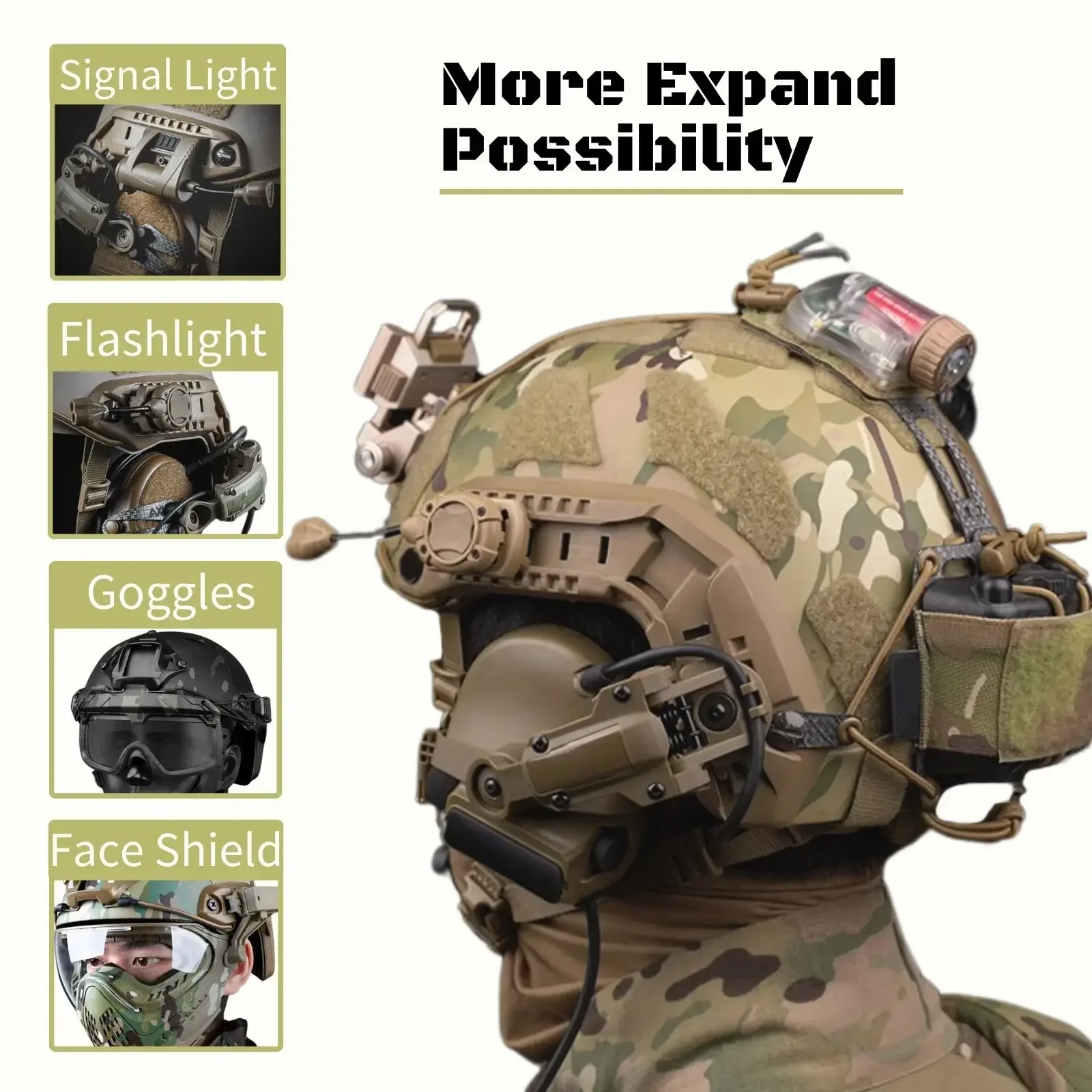 Comtacヘッドセット用ヘルメットレールアダプター、airsoft