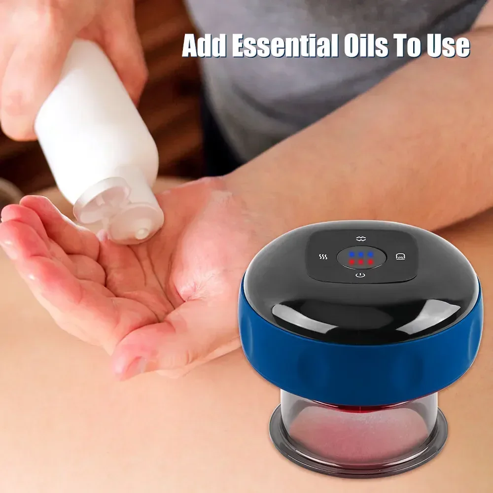 Electric Vacuum Cupping Chinese Medical Cups Hijama Massage Machine Heating Jars Suction Cup Body Slimming Tool
