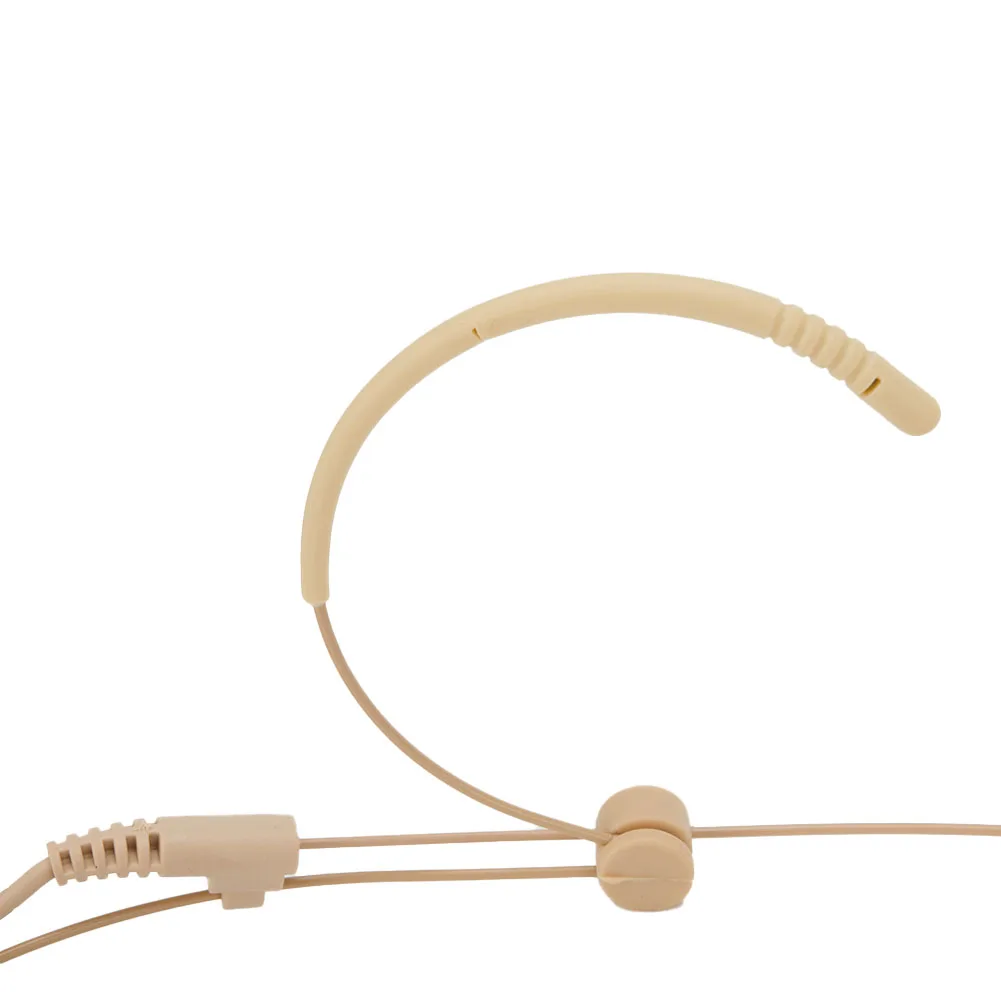 Beige Double Earhook Headset Microphone for Lecturers Houses of Worship and Stage Use 3 5mm 3 Pin and 4 Pin XLR Connectors