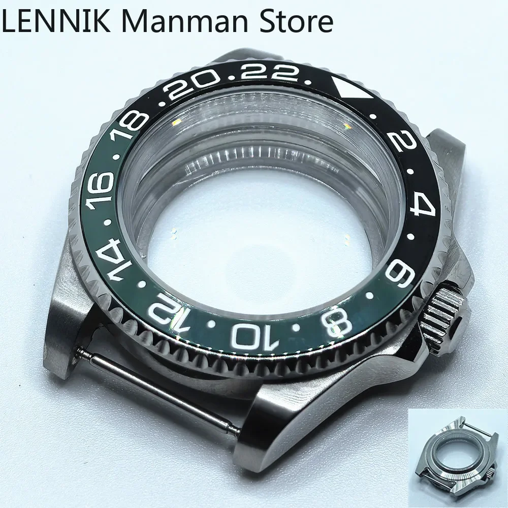 40mm Black PVD Watch Case with Transparent Back Glass