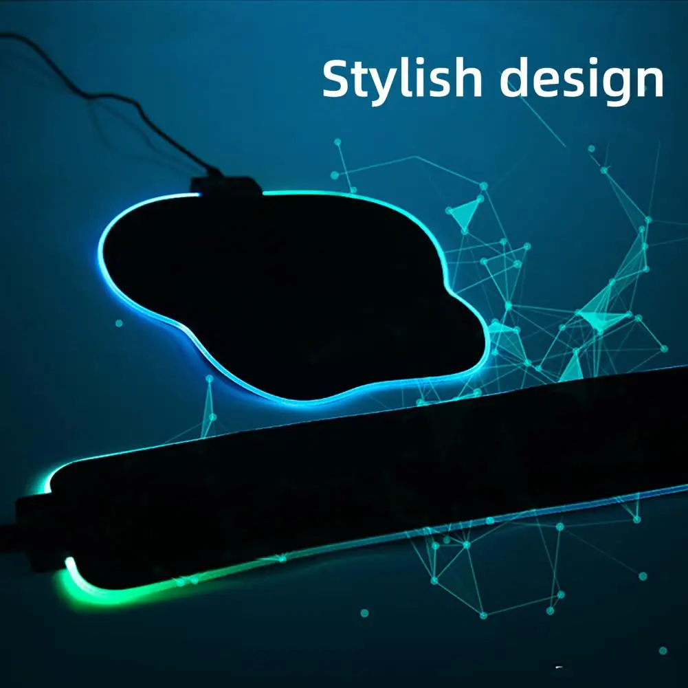 

Mouse Pad Luminous Non-slip Comfortable Touch Wear-resistant Wrist Support LED RGB Light Computer Mousepad Keyboard Cover