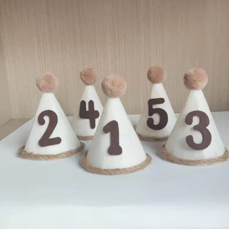 Small Retro Birthday Hat for Boy and Girl, Cone Birthday Hat, 1PC, 1PC, 2 Years, 3 Years, 4 Years, 5 Years, 6 Years, 7 Years