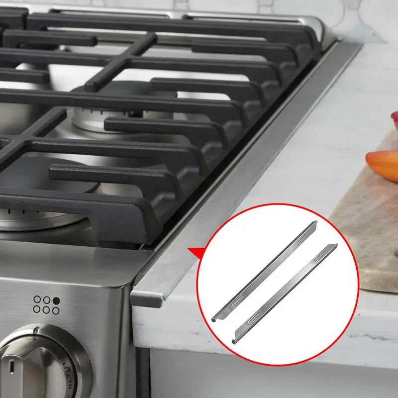 1 Pair Stove Gap Covers Stainless Steel Stove Counter Gap Cover Heat  Resistant Stove Top Protector Kitchen Oil-gas Slit Filler - AliExpress