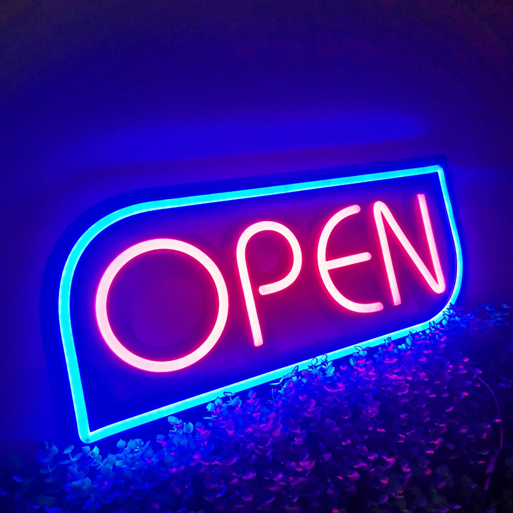 

OPEN Neon Sign 20x9 Inches Ultra Bright Multiple Light Modes,Remote Control Led Light for Shop Front Windows Opening AD Sign