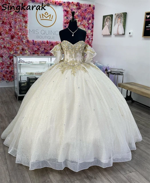 Green Sparkly Quinceanera Dresses With Cape Tassels Sweet 16 Dresses Ball Gown 3D Flowers Tulle Birthday Gowns