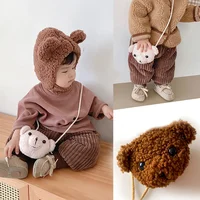 Cute Bear Women Girls Cute Smile Bear Soft Plush Doll Cross-Body Mini Messenger Bag Children Adorable Mini Bear Bags Gifts 6