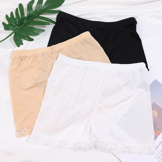 Slip Shorts pour femmes sous robe, sous-vêtements lisses sans coutures  Dentelle Cuisse Culotte Short de sécurité Short sous jupe