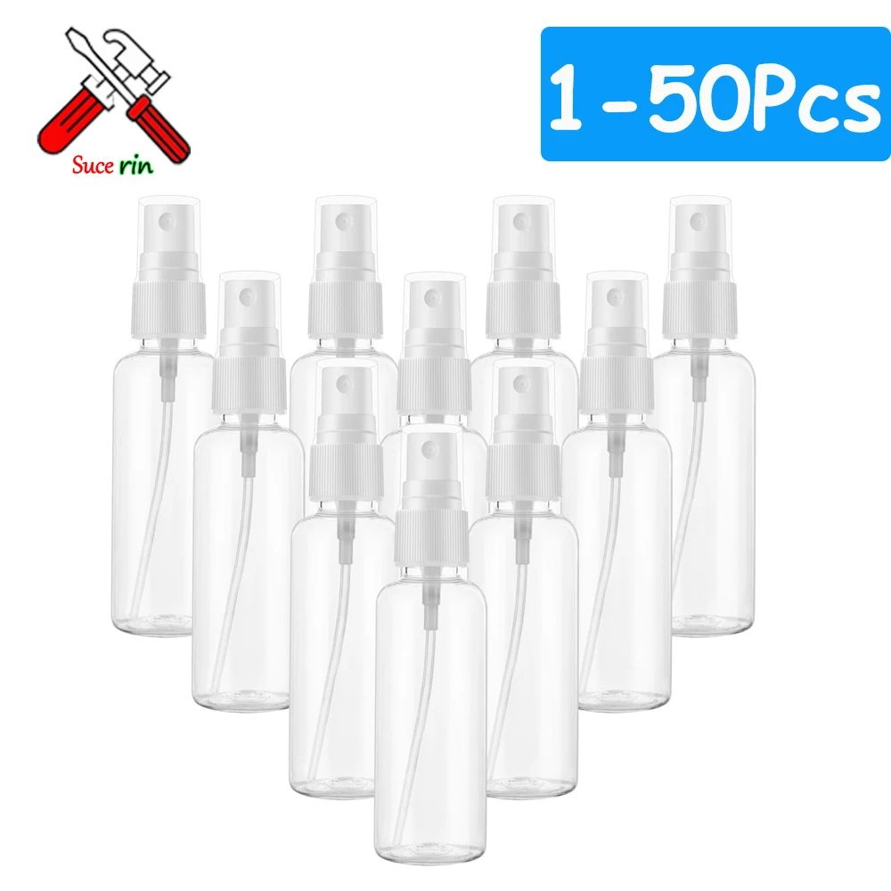 Spray Bottle 100/60/30/10ml Empty Refillable Bottles Mini Clear Spray Bottles Plastic Perfume Atomizer Portable Transparent Dispenser Travel