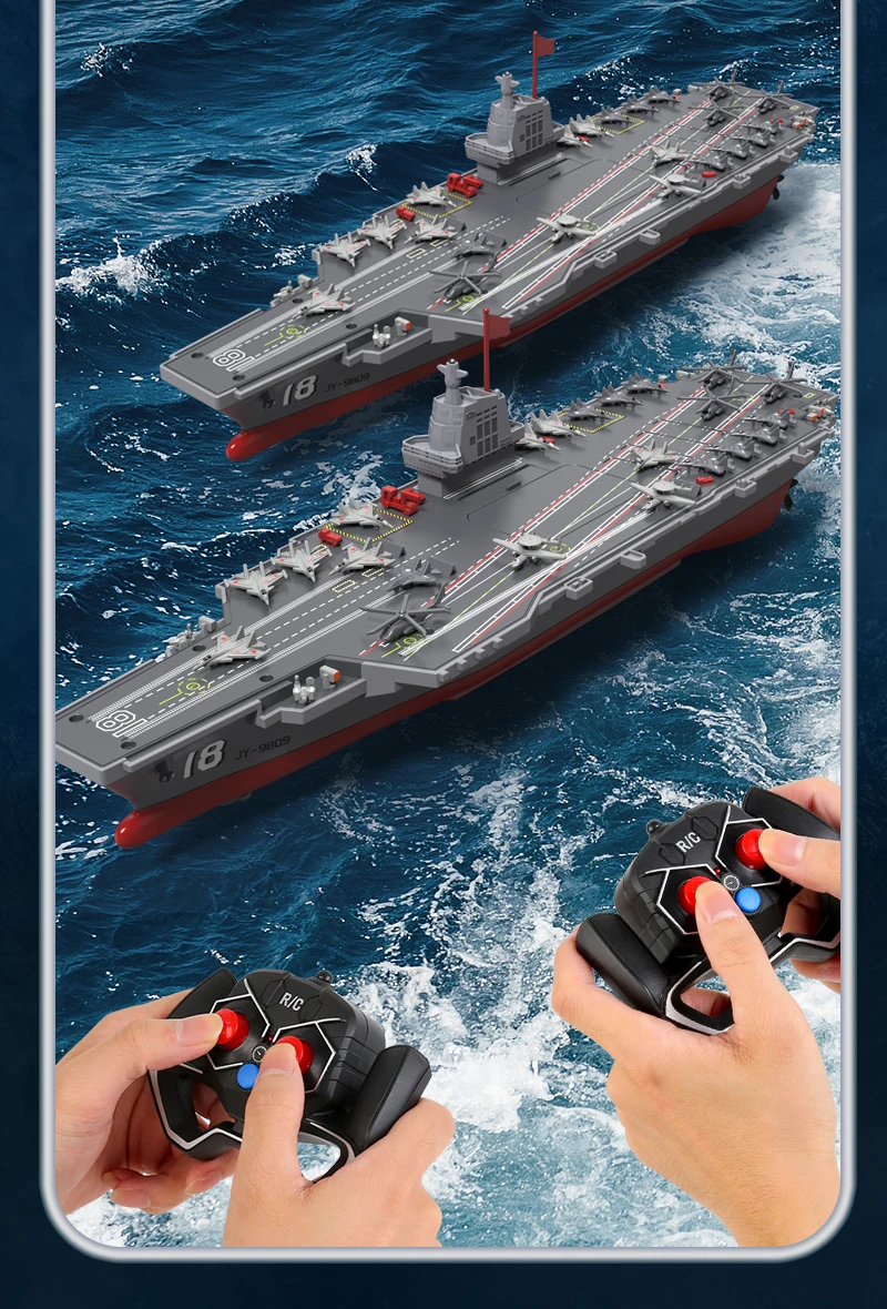 Geschenk 2,4GHz RC Hochgeschwindigkeitsboot Ferngesteuerter Flugzeugträger Kriegsschiff S19 Elektrisches Wasserspielzeug RTR Doppelmotor-Modell – Detail 15