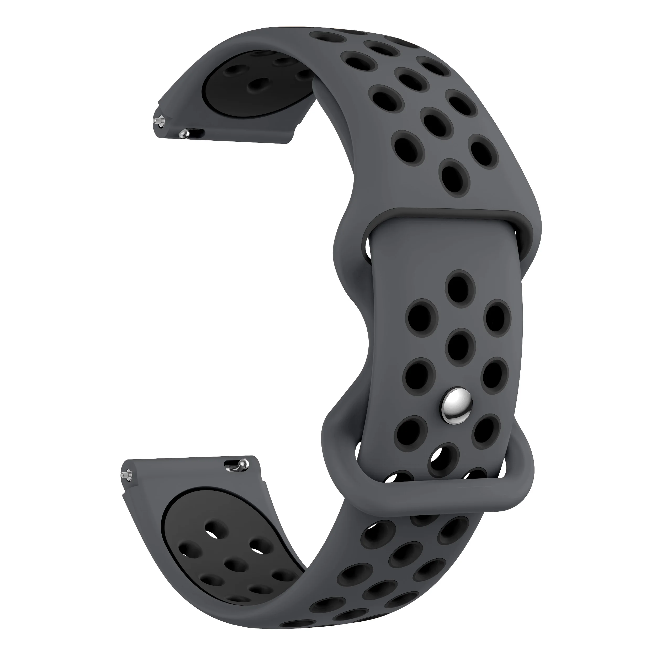 Two-Tone Round Hole Sport Breathable 18mm Band with 8-Shaped Buckle