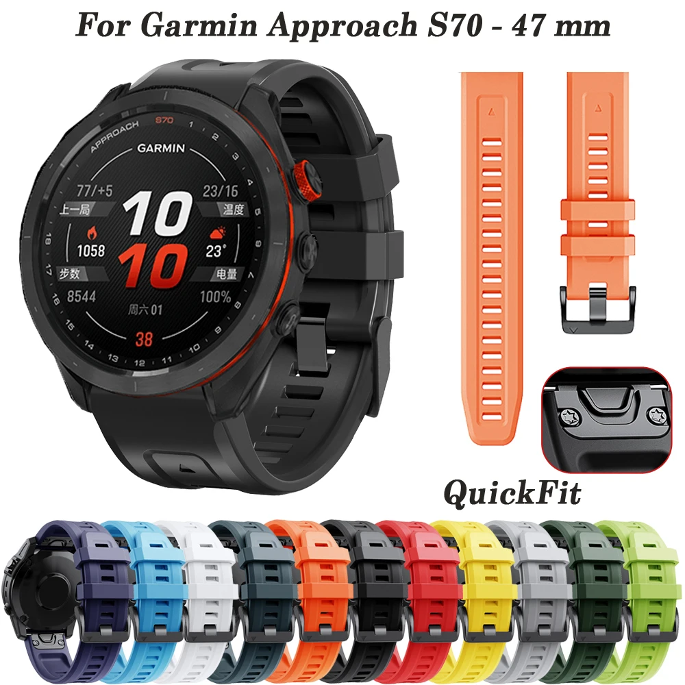 

QuickFit 22mm Strap For Garmin Approach S70 47mm S60 S62 Smart Watch Band Silicone Bracelet Watchband Fenix 7 Pro 6 5 Plus Strap