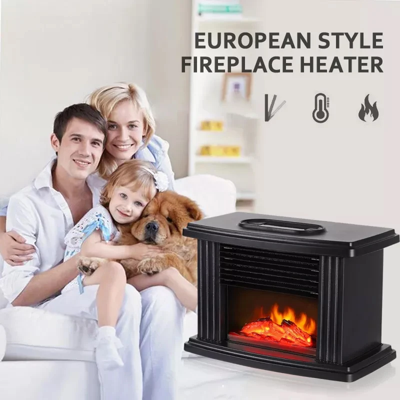 

1000W Portable Electric Fireplace Heater for Home Stove Heater Desktop Flame Air Warmer Fan For Living Bedroom Winter Heater