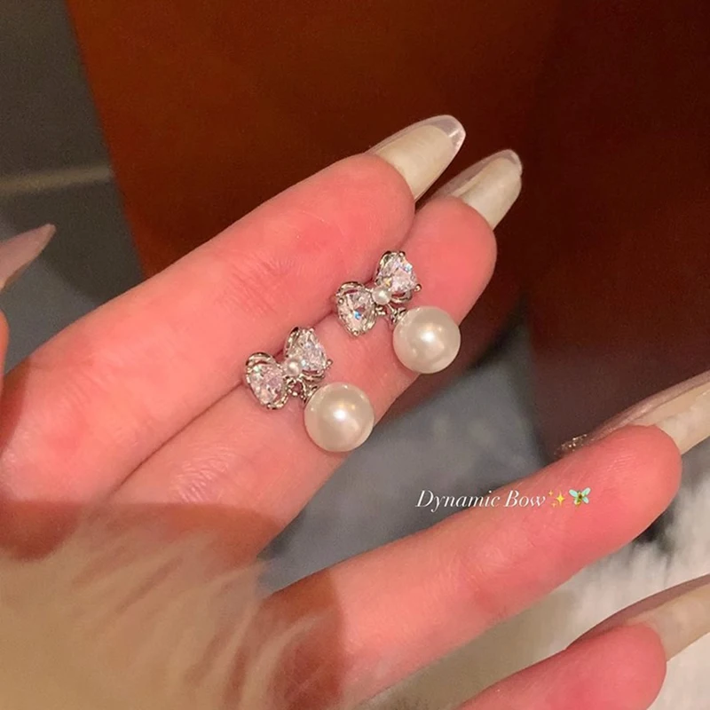 Pearl Bow Clip On Earrings No Hole Ear Clips Bowknot Earrings Without Piercing ear clip earrings clip earrings ear clip