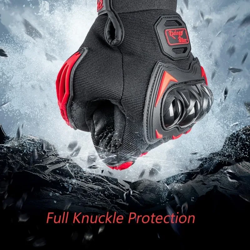 Breathable Touchscreen Hard Knuckle Motorcycle Riding Gloves