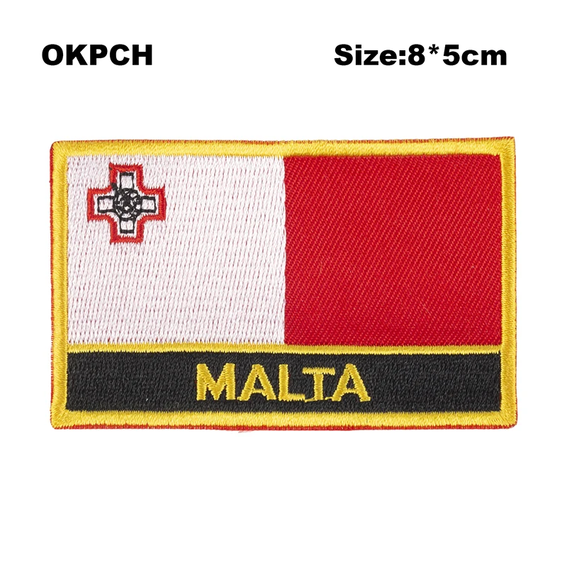 

Malta Flag patches stickers on t-shirts military patch heat transfers for clothes PT0112-R