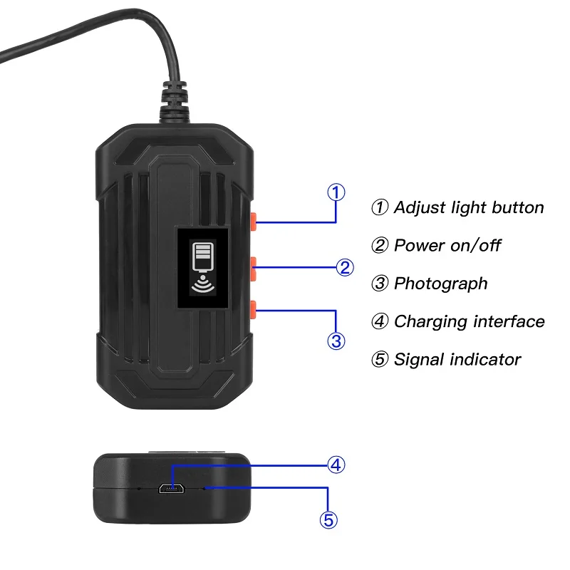 3.9MM 5.5MM 8MM WIFI Endoscope Camera HD1080P Car Inspectioin Borescope  LEDs IP67 Waterproof 2600mAh Battery Rigid Cable F240