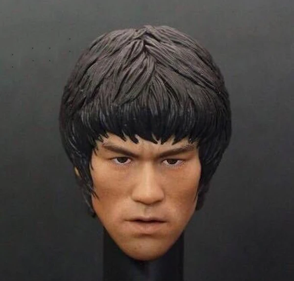 

1/6 Male Kung Fu Bruce Lee Movie Death Game Vivid Head Sculpture Carving For 12inch Action Figure DIY