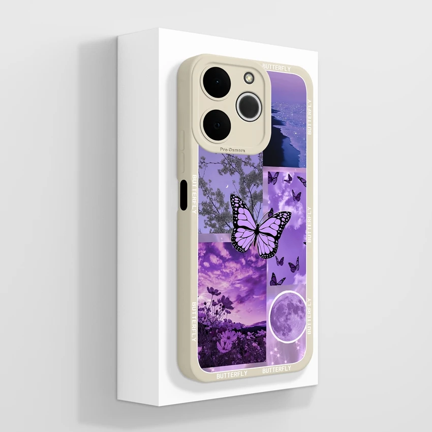 Fantasy Colorful Butterfly Liquid Silicone Shockproof Phone Case