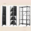 Nordic Iron Kitchen Cabinet Rack Floor-standing Multi-layer Microwave Oven Storage Racks Home Furniture Foldable Storage Shelf 1