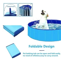 สระว่ายน้ําสุนัขพับได้ 60-20 ซม., สระว่ายน้ําสุนัขพลาสติกแข็งแบบพกพา, อ่างอาบน้ําสัตว์เลี้ยงแบบพับได้กลางแจ้งสําหรับสัตว์เลี้ยงสุนัขและแมว 4